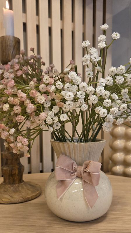 Velursløyfe beige/rosa