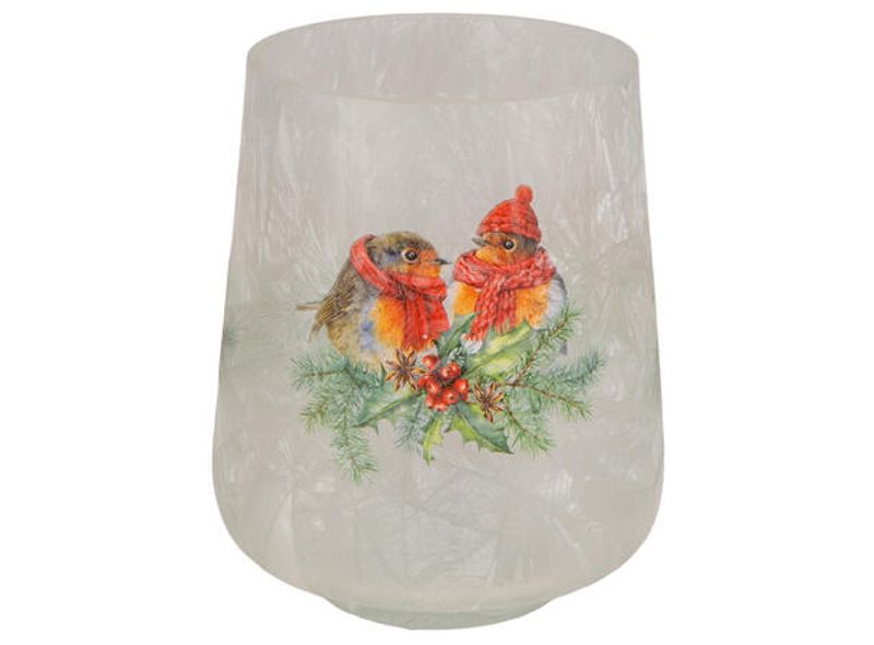 Lysglass frostet dompapp