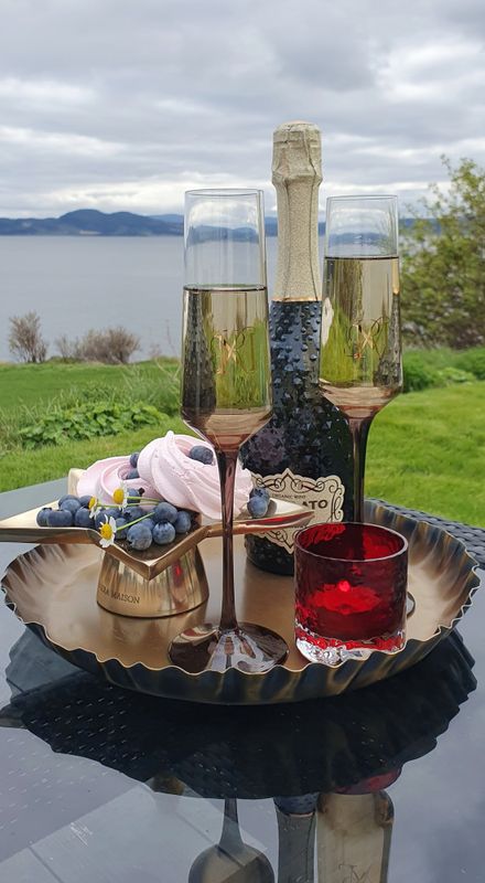 Lysglass bølget rød lite