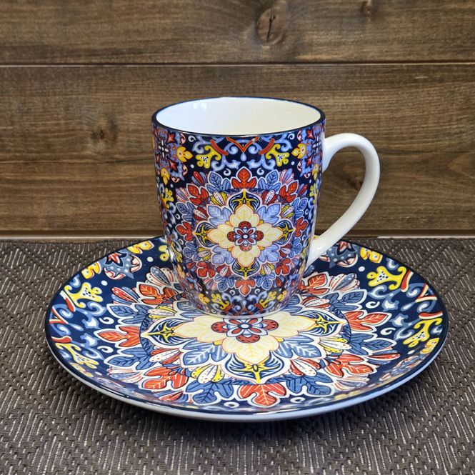 Hovedbilde Krus og asjett Bohem Blå