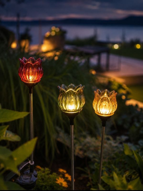 Blomsterpinne Tulipan rød solar