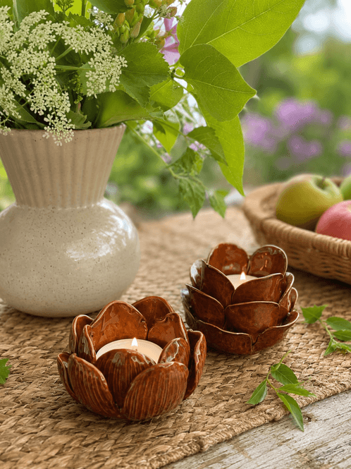 Hovedbilde Telysstake brun blomst