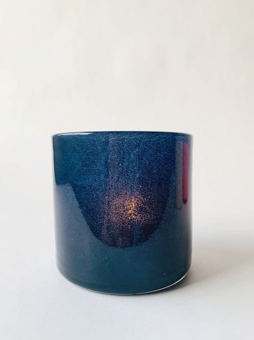 Hovedbilde Lysglass munnblåst blå