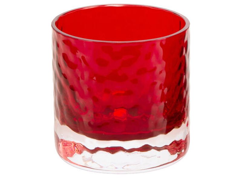 Lysglass bølget rød lite